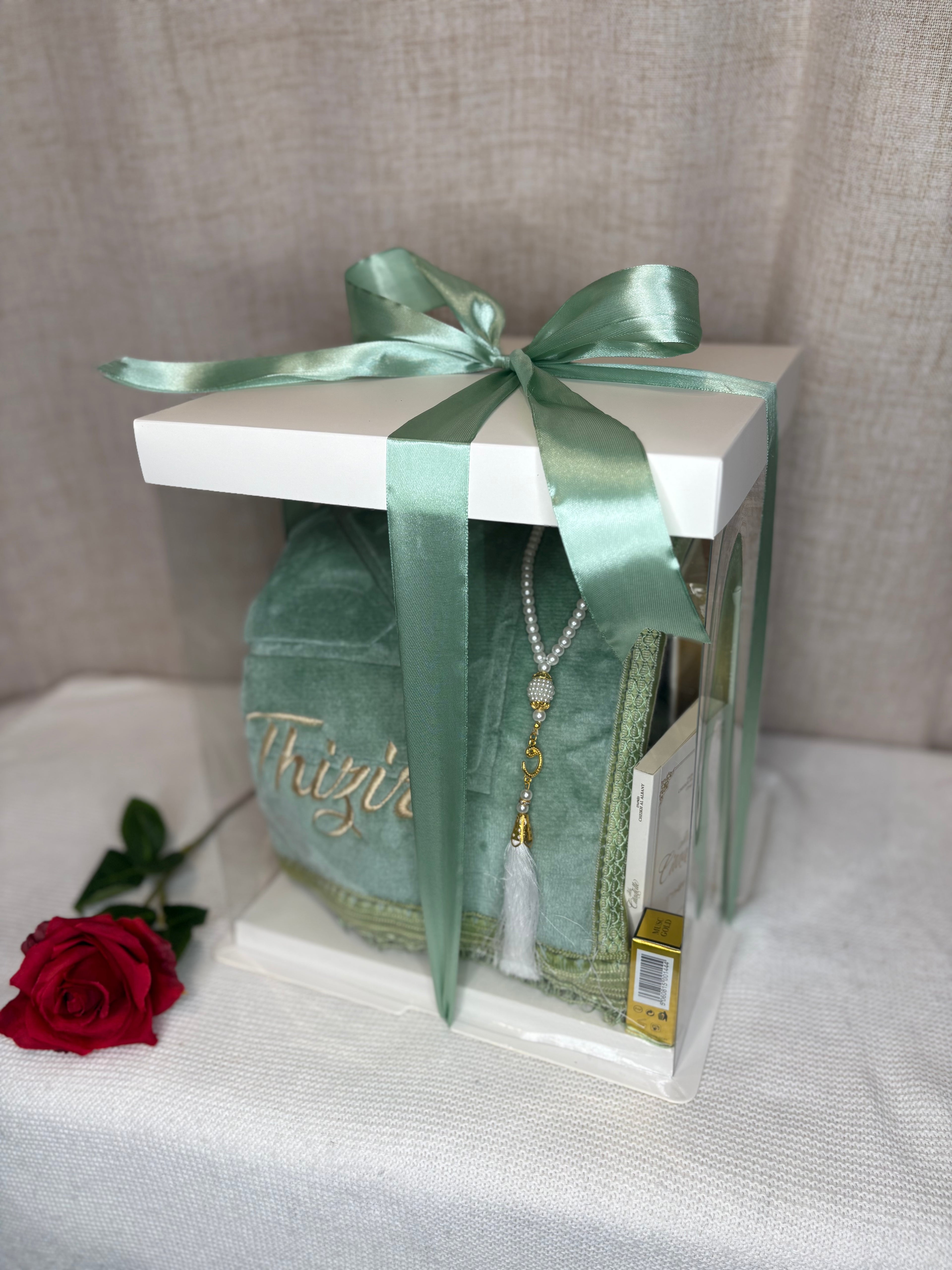 Coffret Coran vert brodé