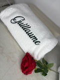 Grande serviette de bain brodé