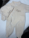 Pyjama velour beige brodé