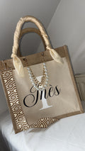 Sac en jute moyen accesoirisé