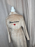 Peignoir beige brodé