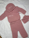 Pyjama en laine vieux rose