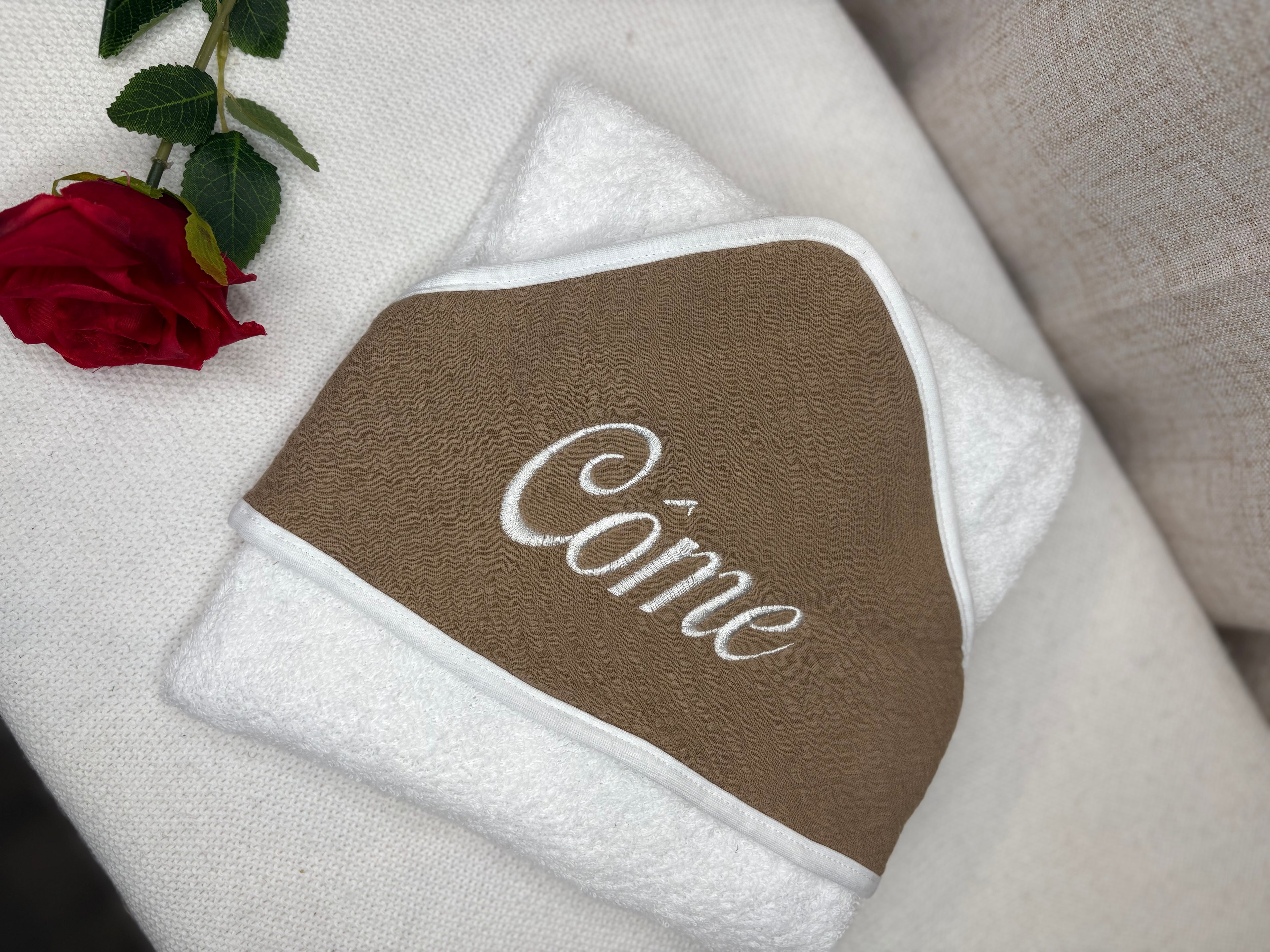 Cape de bain marron