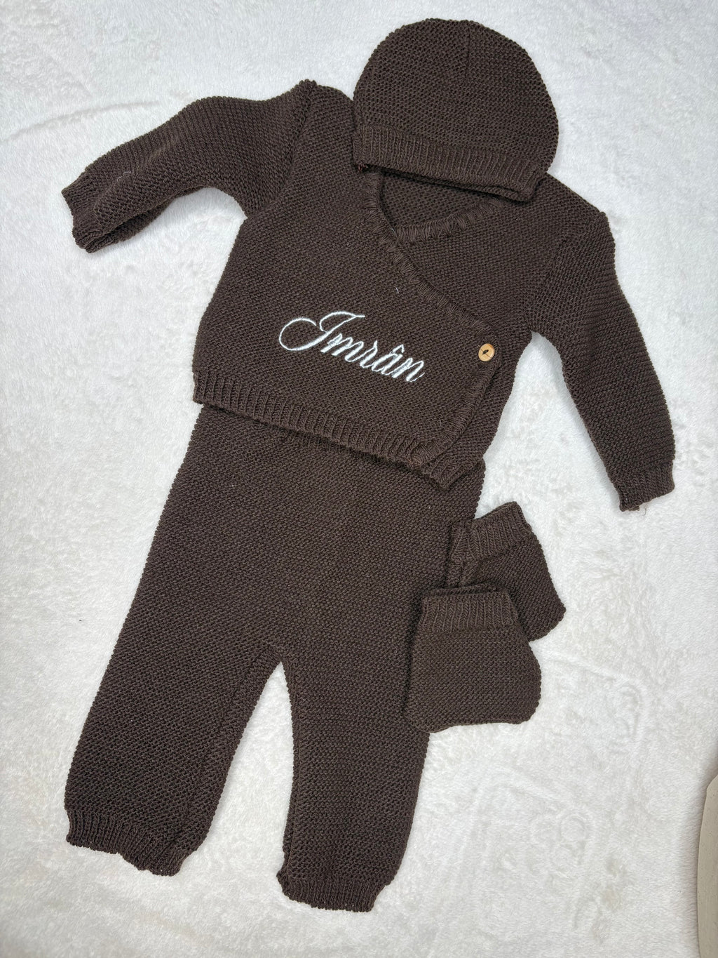 Pyjama en laine marron