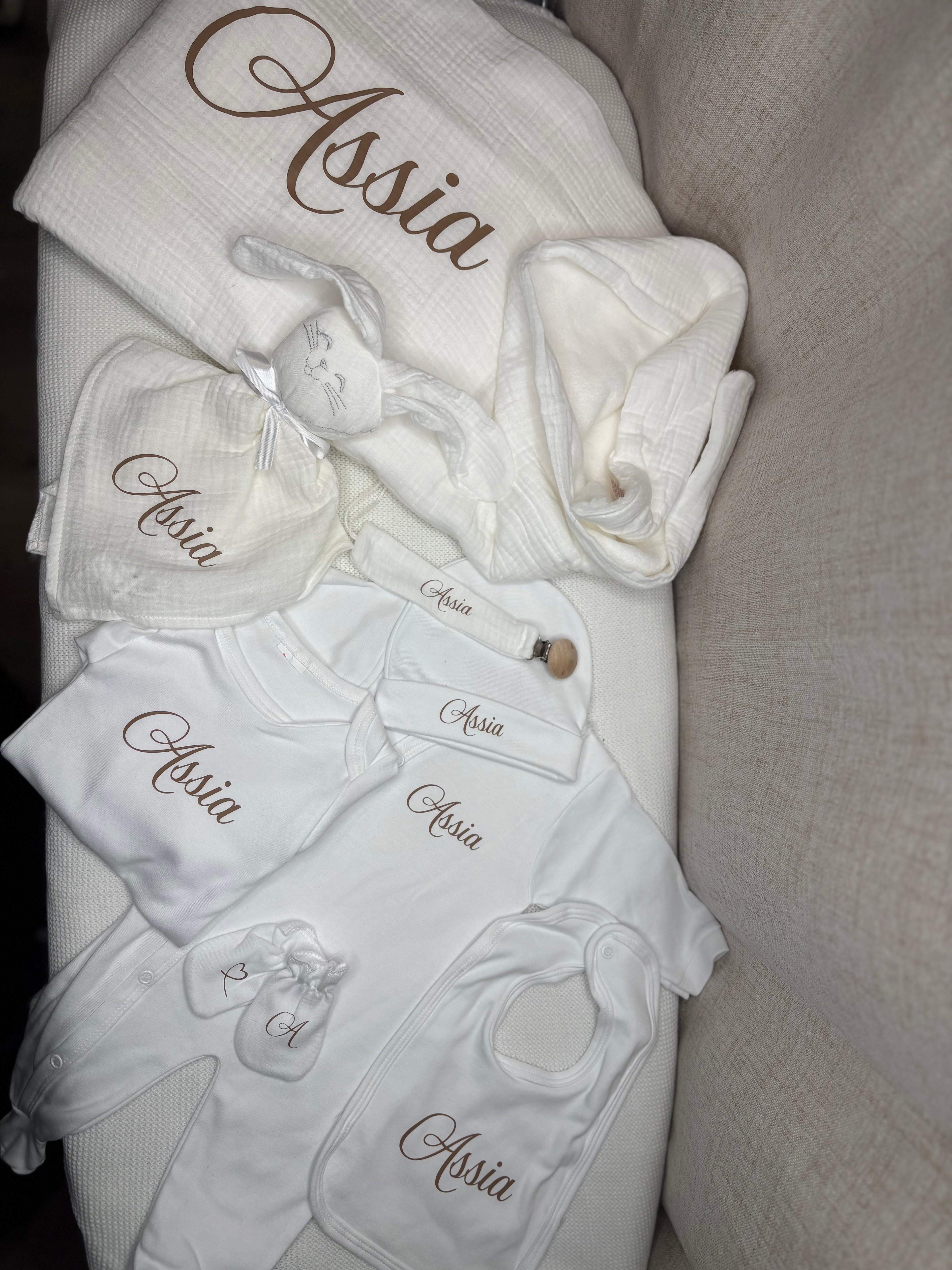 Coffret bébé blanc flocage