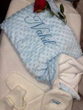 Couverture minky bleu