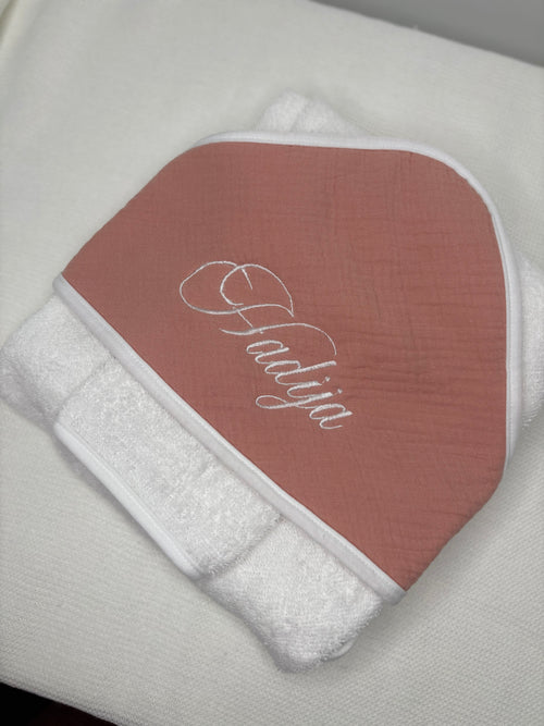 Cape de bain vieux rose