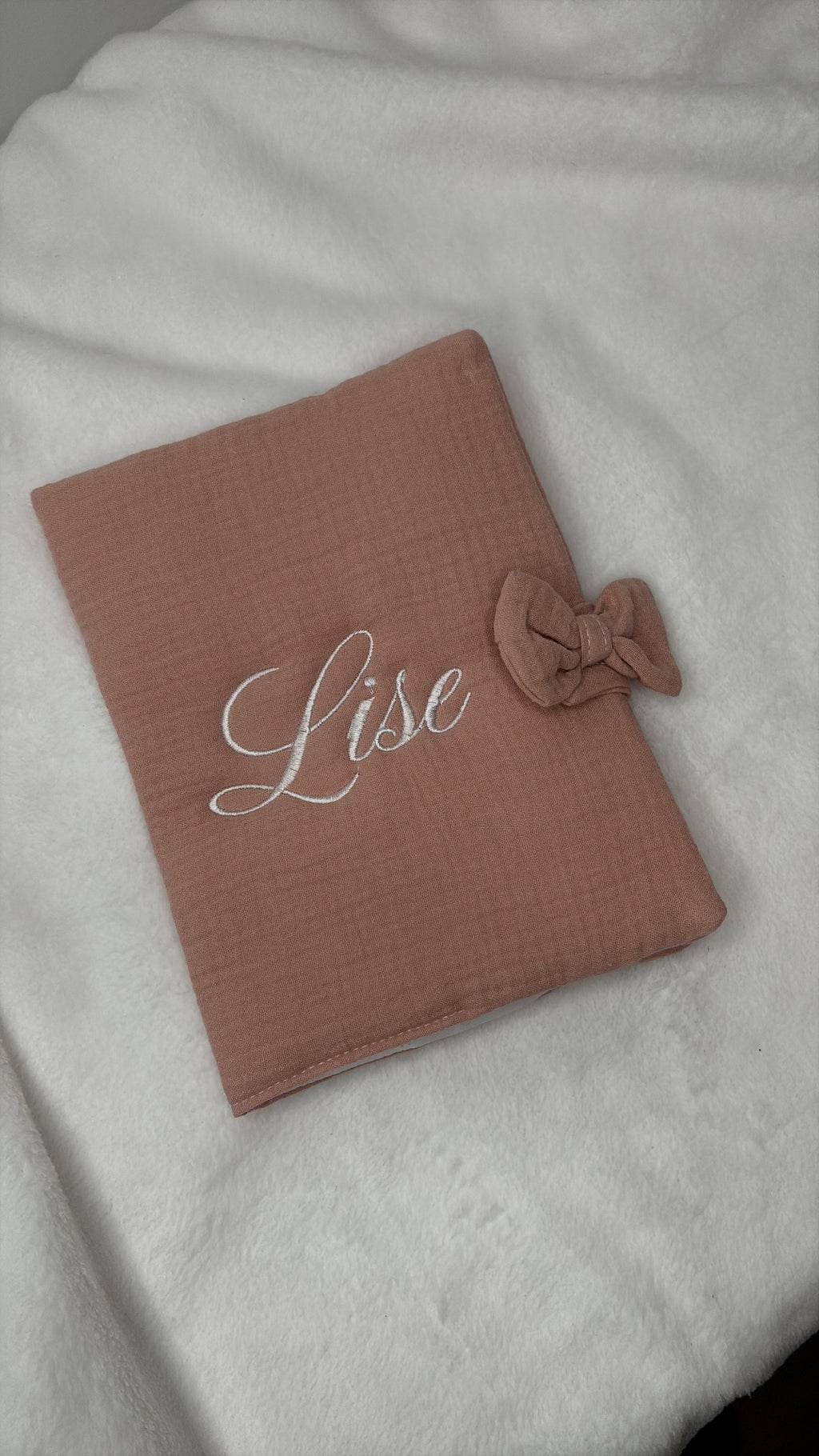 Protège carnet vieux rose