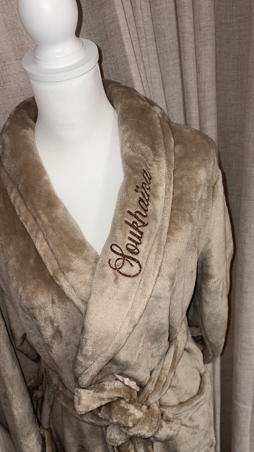 Peignoir polaire beige