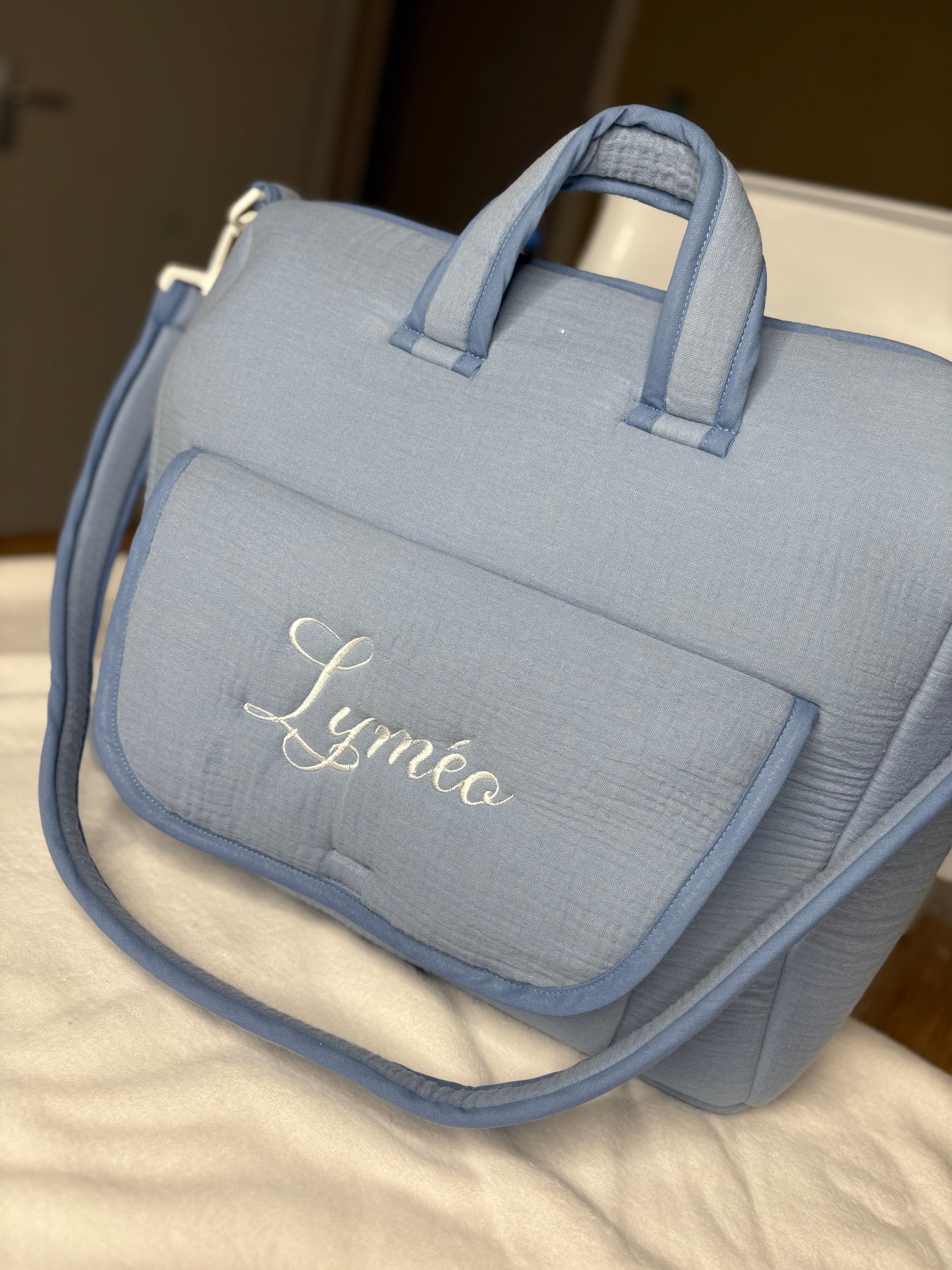 Sac à langer bleu