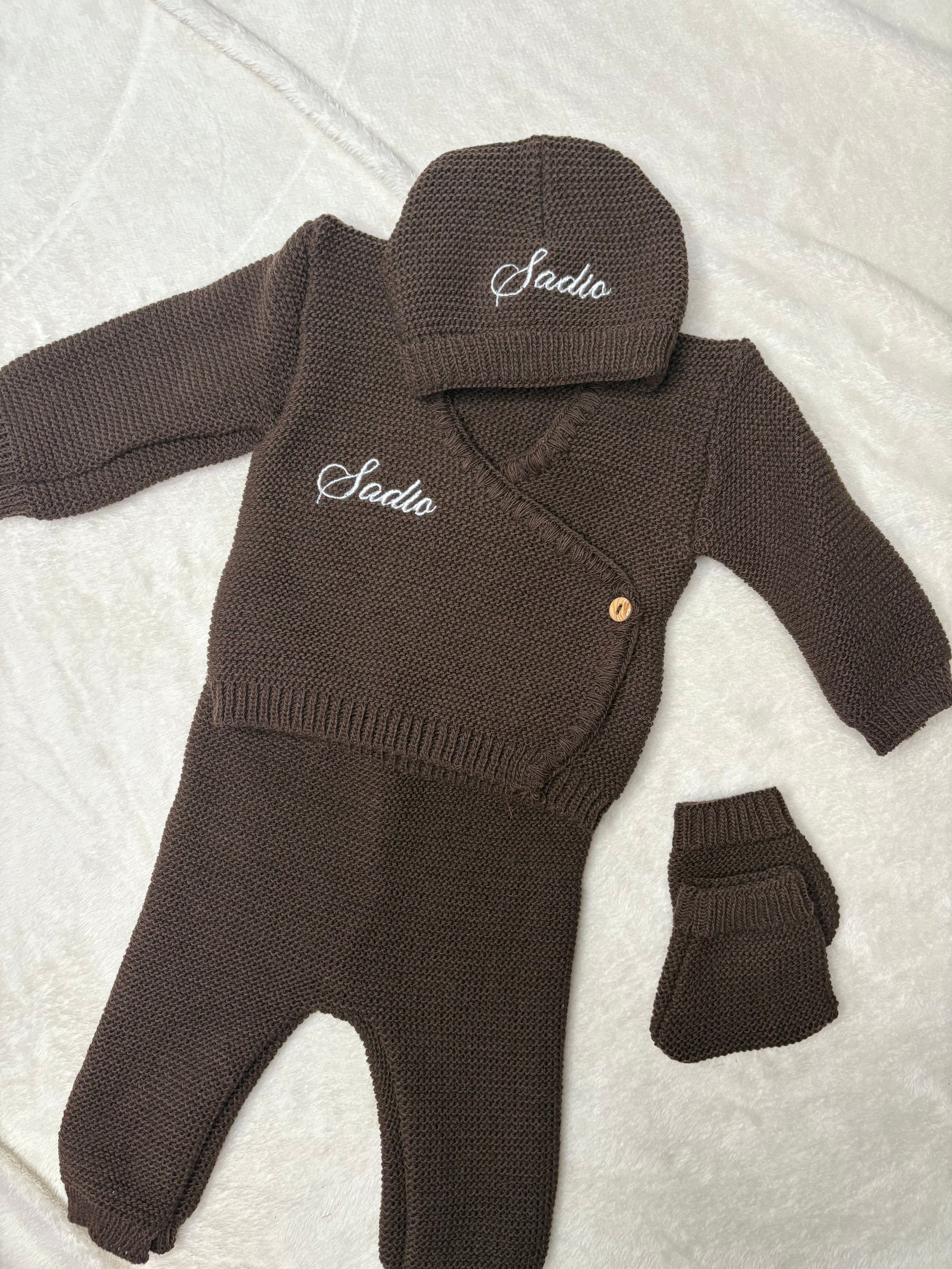 Pyjama en laine marron
