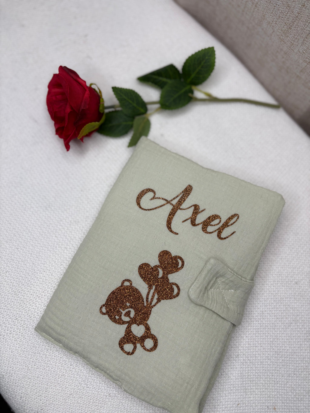 Protège carnet en flocage
