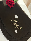 Couverture en maille marron