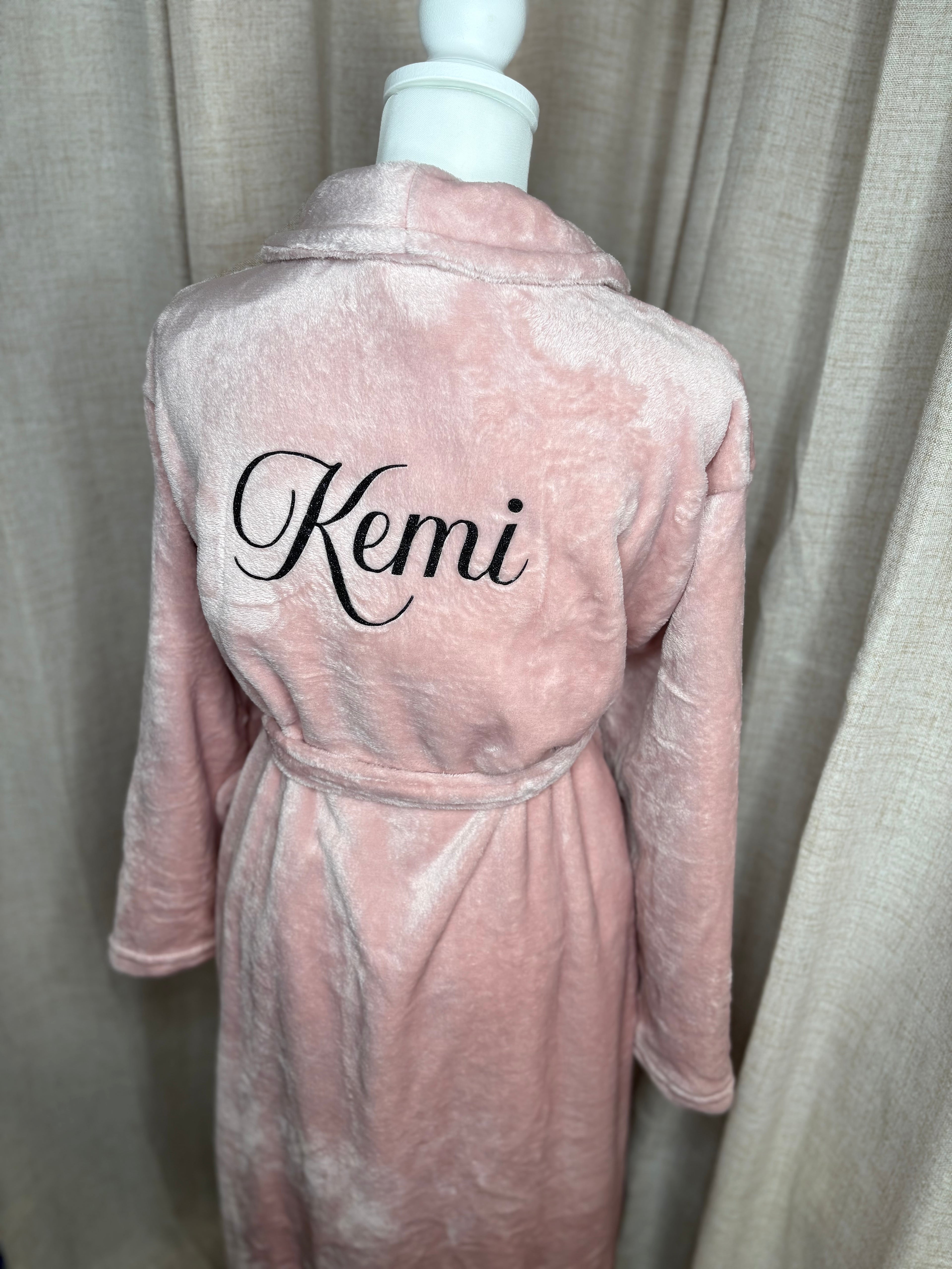 Peignoir polaire rose