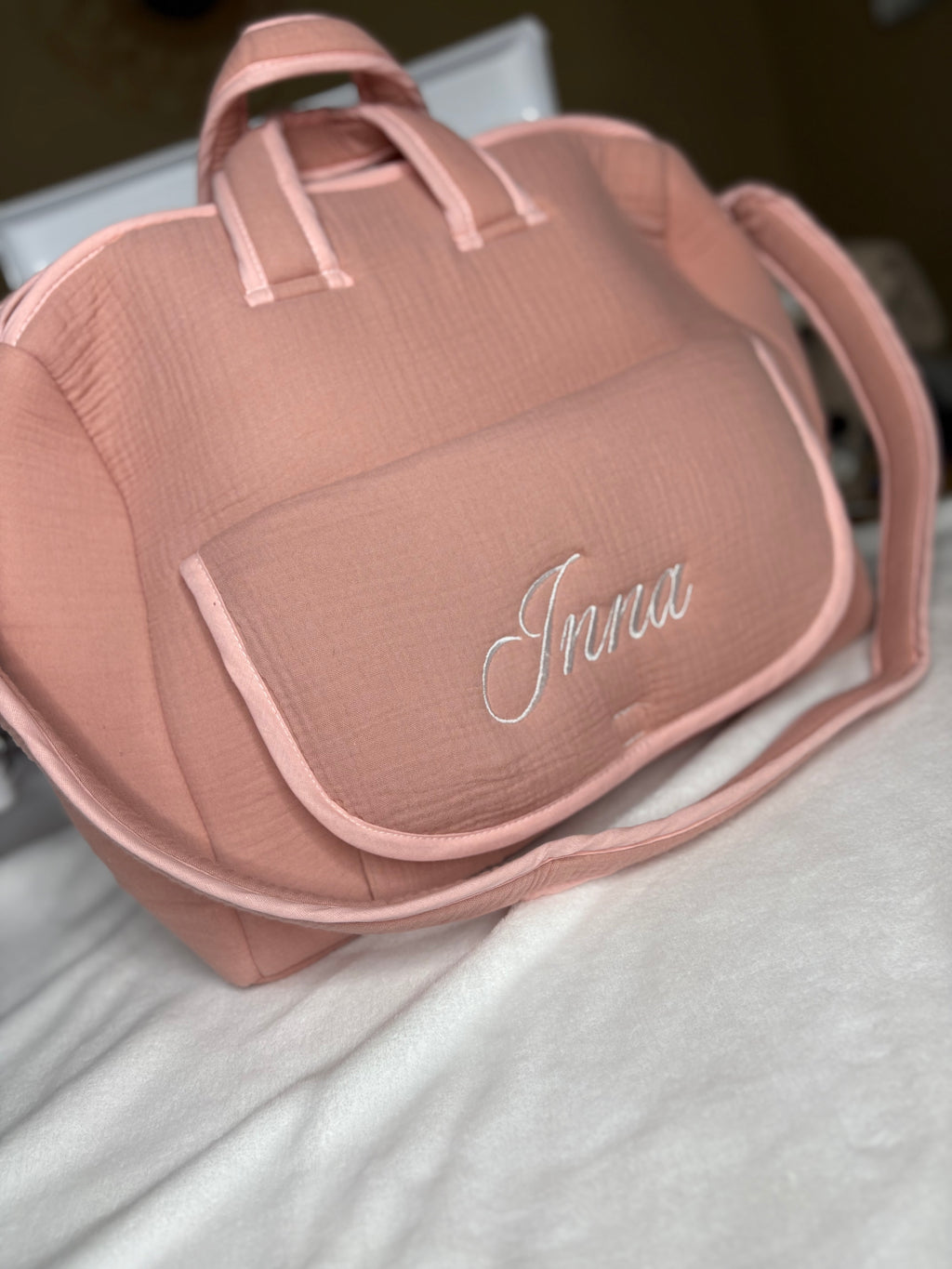 Sac à langer vieux rose