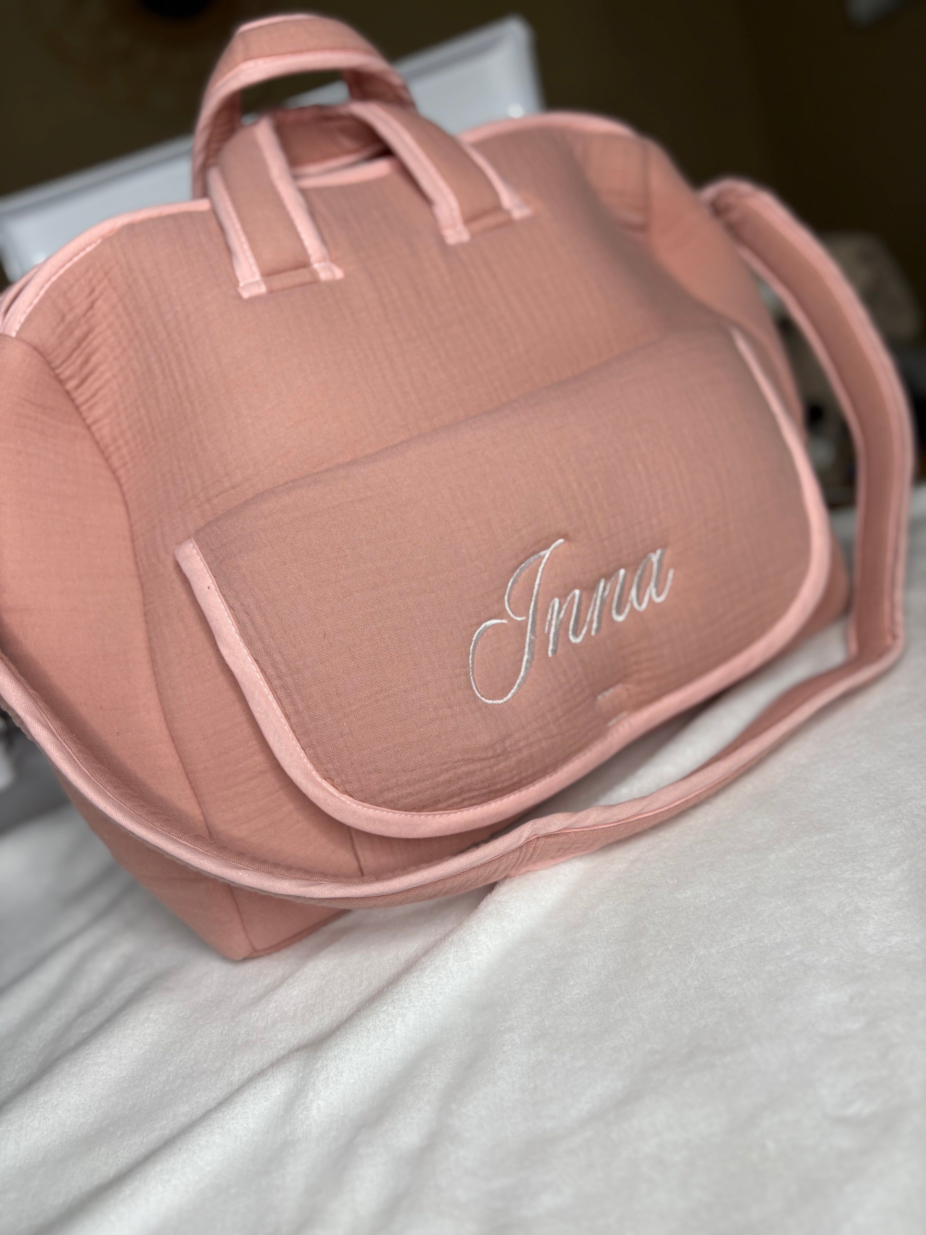 Sac à langer vieux rose