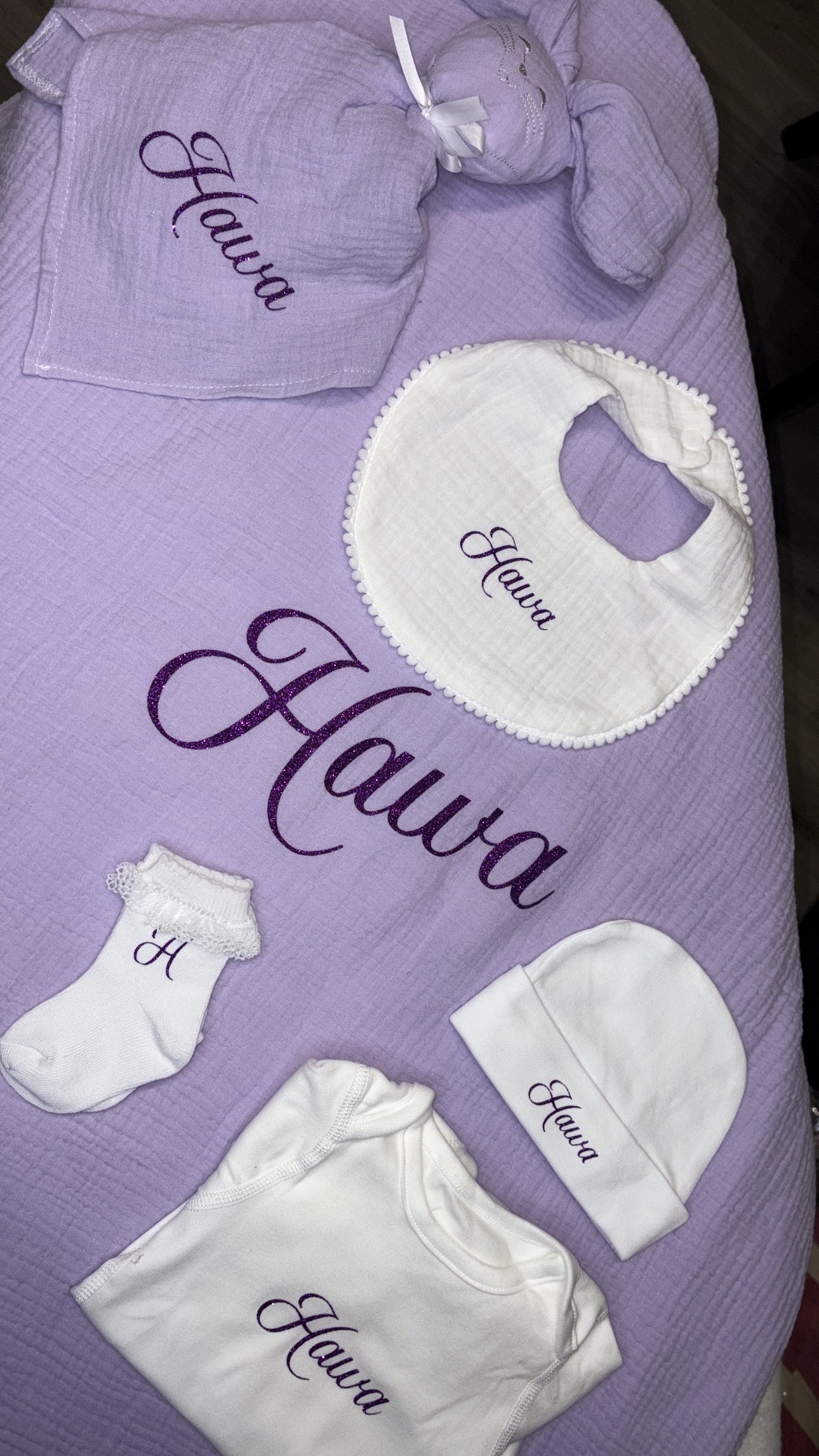 Coffret bébé violet