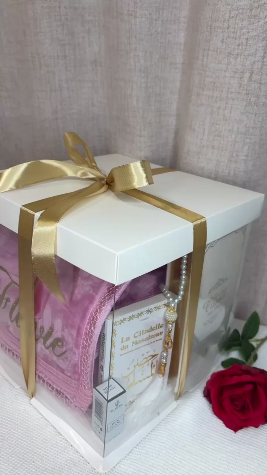 Coffret coran rose et blanc